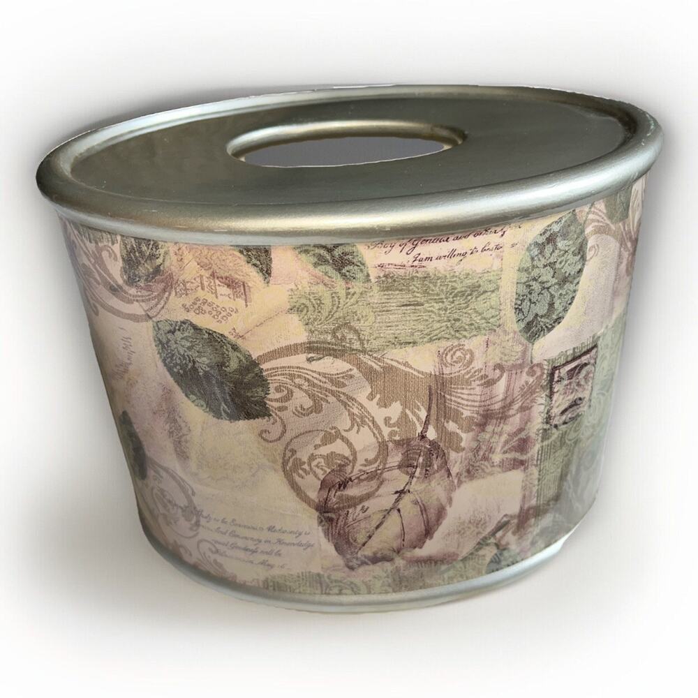 Croscill Memoirs Tissue Holder Box Silver Purple Tan Ceramic 8x6 Inches